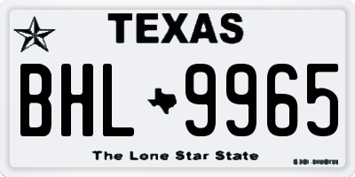 TX license plate BHL9965