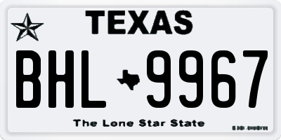 TX license plate BHL9967