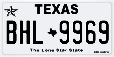 TX license plate BHL9969