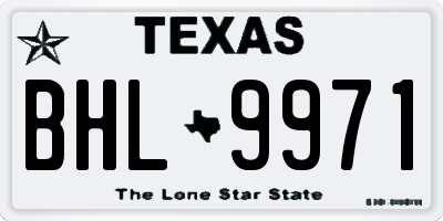 TX license plate BHL9971