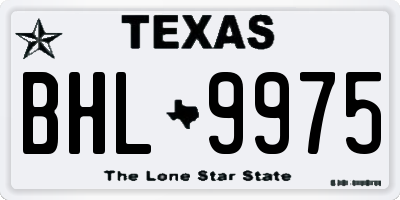 TX license plate BHL9975