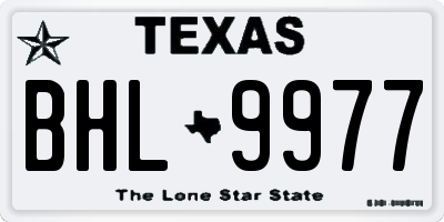 TX license plate BHL9977
