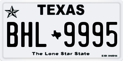 TX license plate BHL9995