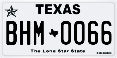 TX license plate BHM0066