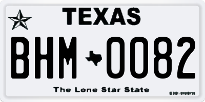 TX license plate BHM0082