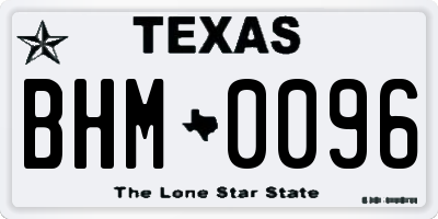 TX license plate BHM0096