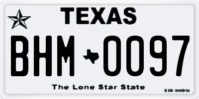 TX license plate BHM0097