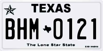 TX license plate BHM0121