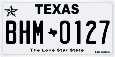 TX license plate BHM0127