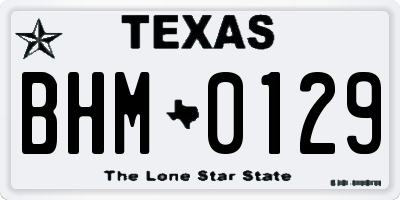 TX license plate BHM0129