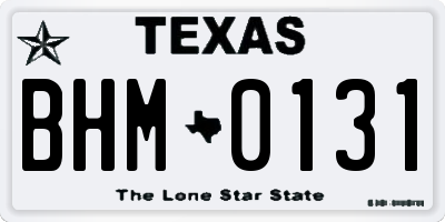 TX license plate BHM0131