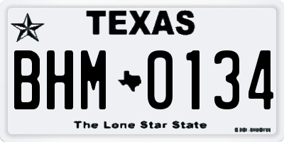 TX license plate BHM0134