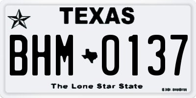 TX license plate BHM0137