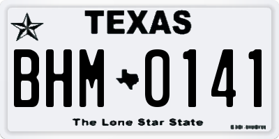 TX license plate BHM0141