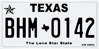 TX license plate BHM0142