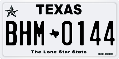 TX license plate BHM0144
