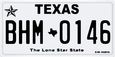 TX license plate BHM0146