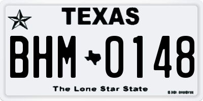 TX license plate BHM0148