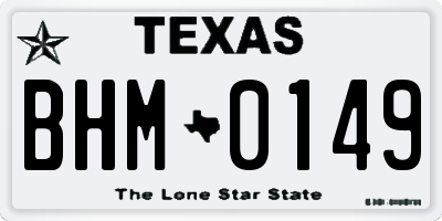 TX license plate BHM0149