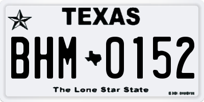 TX license plate BHM0152