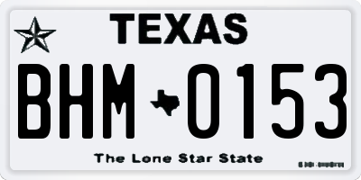 TX license plate BHM0153