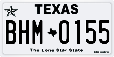 TX license plate BHM0155