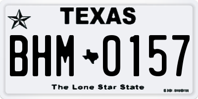 TX license plate BHM0157