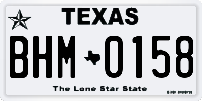TX license plate BHM0158