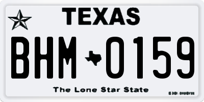 TX license plate BHM0159