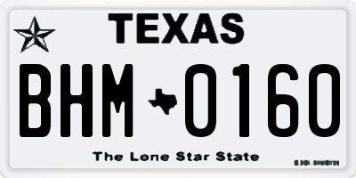 TX license plate BHM0160