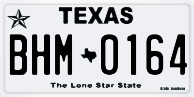 TX license plate BHM0164