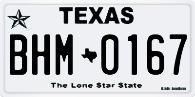 TX license plate BHM0167