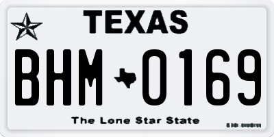 TX license plate BHM0169