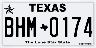 TX license plate BHM0174