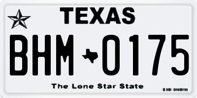 TX license plate BHM0175