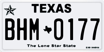 TX license plate BHM0177