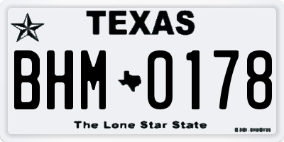 TX license plate BHM0178
