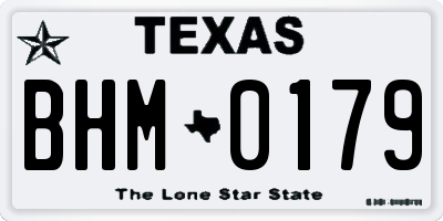 TX license plate BHM0179