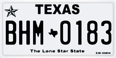 TX license plate BHM0183