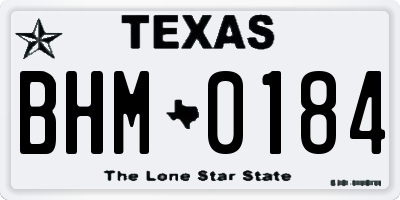 TX license plate BHM0184