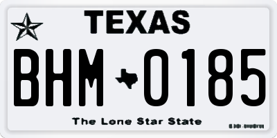 TX license plate BHM0185