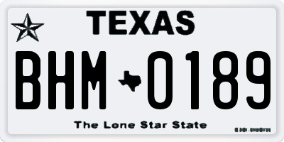 TX license plate BHM0189