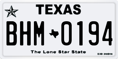 TX license plate BHM0194