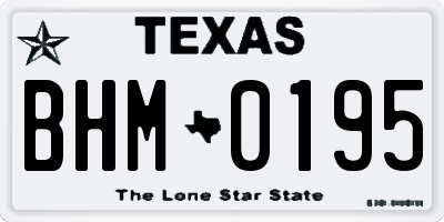 TX license plate BHM0195