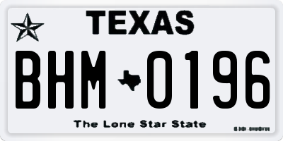 TX license plate BHM0196