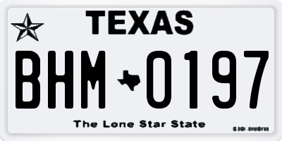 TX license plate BHM0197