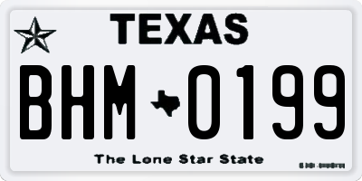 TX license plate BHM0199