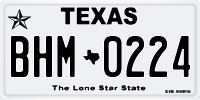 TX license plate BHM0224