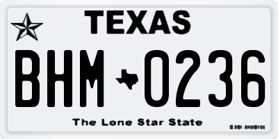 TX license plate BHM0236