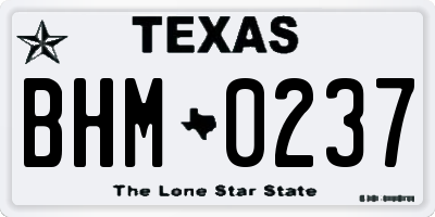 TX license plate BHM0237